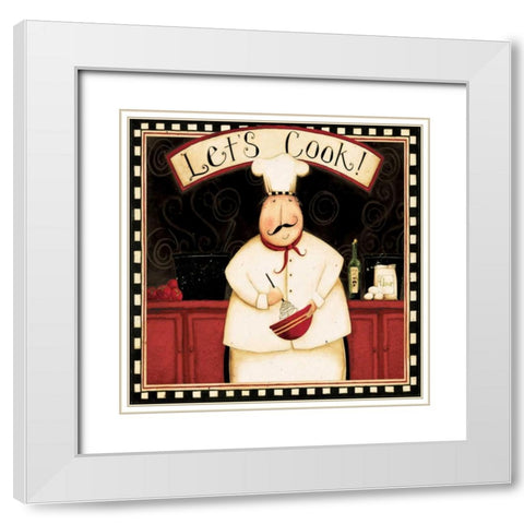 Lets Cook With Wine White Modern Wood Framed Art Print with Double Matting by DiPaolo, Dan
