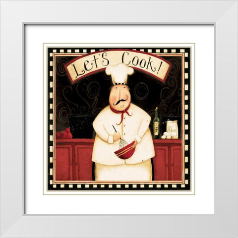 Lets Cook With Wine White Modern Wood Framed Art Print with Double Matting by DiPaolo, Dan