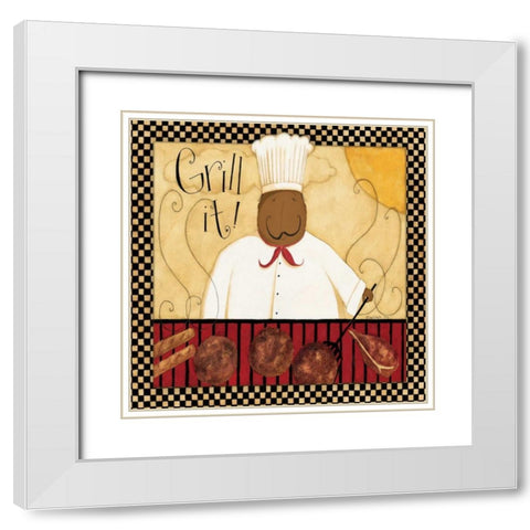 Grill It White Modern Wood Framed Art Print with Double Matting by DiPaolo, Dan