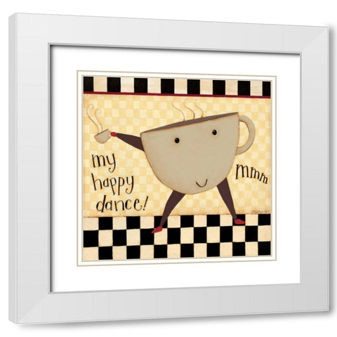 Coffee Dance White Modern Wood Framed Art Print with Double Matting by DiPaolo, Dan