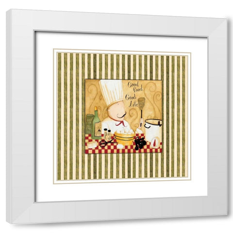 Good Food Stripes White Modern Wood Framed Art Print with Double Matting by DiPaolo, Dan