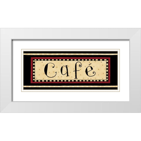 City Cafe White Modern Wood Framed Art Print with Double Matting by DiPaolo, Dan