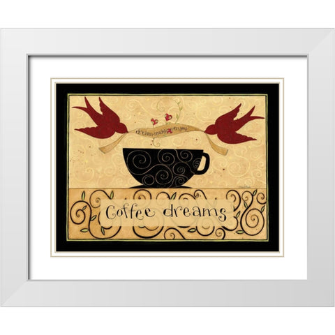 Coffee Makes Me Fly White Modern Wood Framed Art Print with Double Matting by DiPaolo, Dan