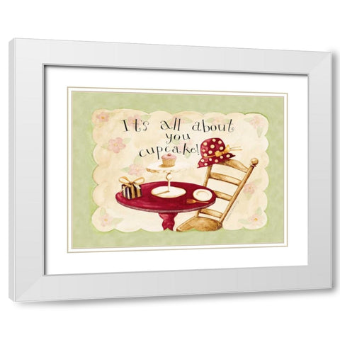 All About You Cupcake White Modern Wood Framed Art Print with Double Matting by DiPaolo, Dan