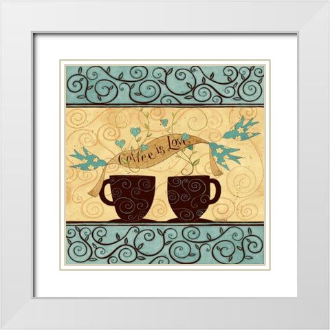 Coffee Love White Modern Wood Framed Art Print with Double Matting by DiPaolo, Dan