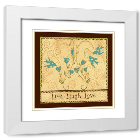 Live Laugh Love White Modern Wood Framed Art Print with Double Matting by DiPaolo, Dan