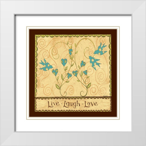Live Laugh Love White Modern Wood Framed Art Print with Double Matting by DiPaolo, Dan