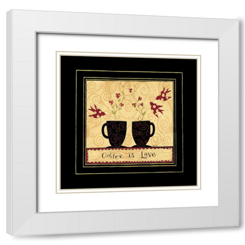 Coffee Love White Modern Wood Framed Art Print with Double Matting by DiPaolo, Dan