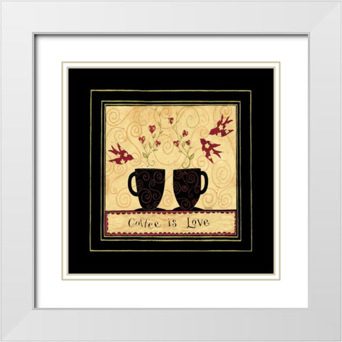 Coffee Love White Modern Wood Framed Art Print with Double Matting by DiPaolo, Dan