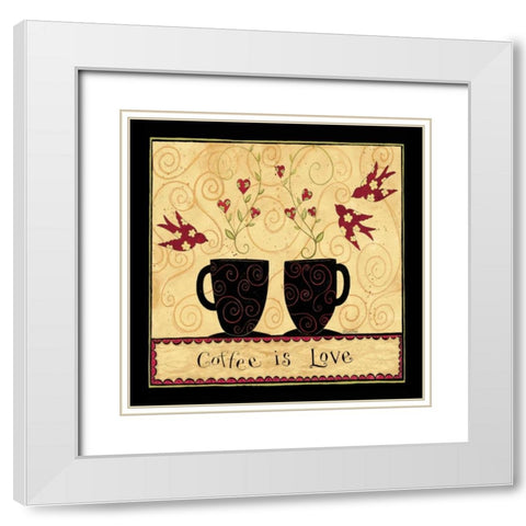 All My Coffee White Modern Wood Framed Art Print with Double Matting by DiPaolo, Dan