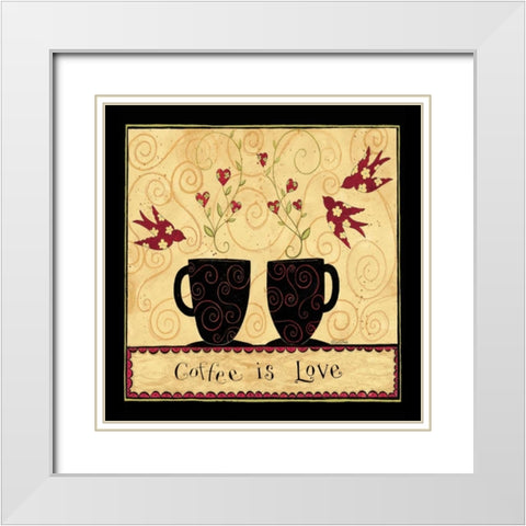 All My Coffee White Modern Wood Framed Art Print with Double Matting by DiPaolo, Dan