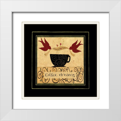 Coffee Dream White Modern Wood Framed Art Print with Double Matting by DiPaolo, Dan