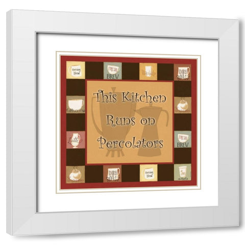 Not Enough Coffee White Modern Wood Framed Art Print with Double Matting by DiPaolo, Dan