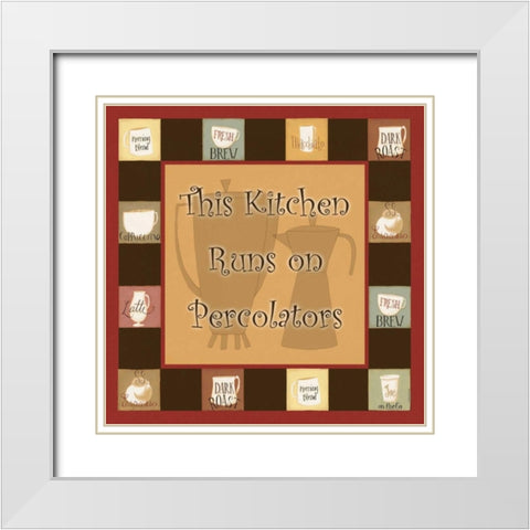 Not Enough Coffee White Modern Wood Framed Art Print with Double Matting by DiPaolo, Dan