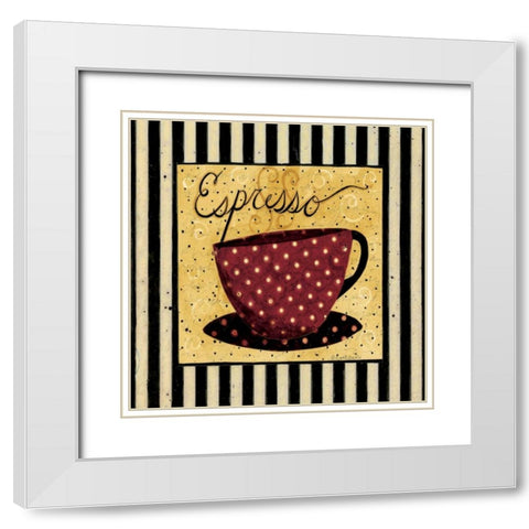 Have A Cup White Modern Wood Framed Art Print with Double Matting by DiPaolo, Dan