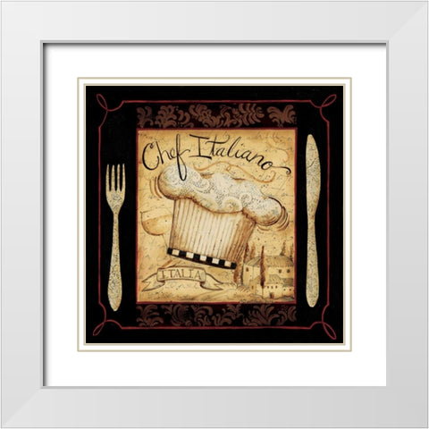 Italian Chef White Modern Wood Framed Art Print with Double Matting by DiPaolo, Dan