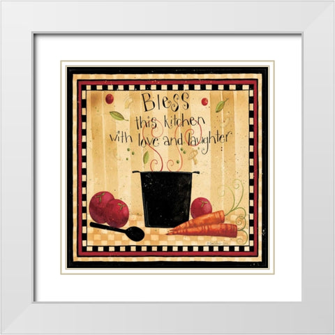 Bless This Kitchen White Modern Wood Framed Art Print with Double Matting by DiPaolo, Dan