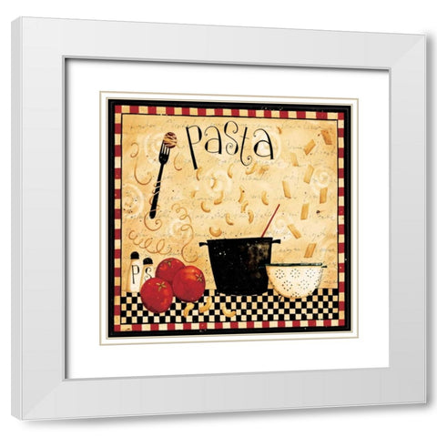 Cooking Lots Of Pasta White Modern Wood Framed Art Print with Double Matting by DiPaolo, Dan