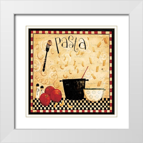 Cooking Lots Of Pasta White Modern Wood Framed Art Print with Double Matting by DiPaolo, Dan