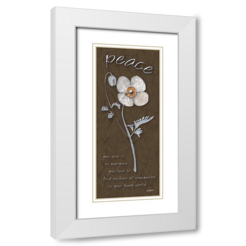 Peace Poppy White Modern Wood Framed Art Print with Double Matting by Stimson, Diane