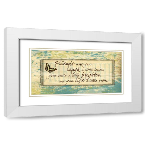 Friends Butterfly White Modern Wood Framed Art Print with Double Matting by Stimson, Diane