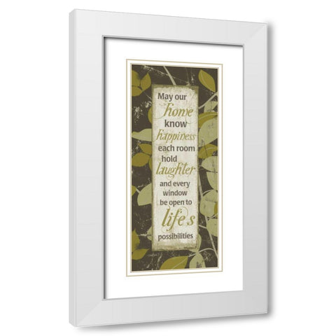 Leafy Panel 1 White Modern Wood Framed Art Print with Double Matting by Stimson, Diane