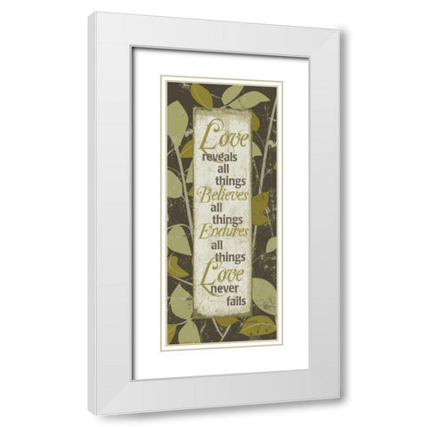 Leafy Panel 2 White Modern Wood Framed Art Print with Double Matting by Stimson, Diane