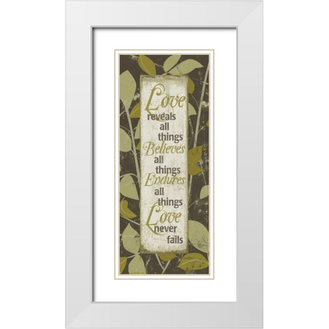 Leafy Panel 2 White Modern Wood Framed Art Print with Double Matting by Stimson, Diane