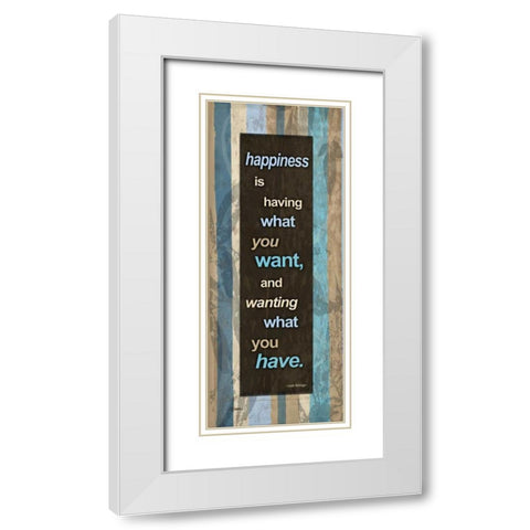 Striped Blues 1 White Modern Wood Framed Art Print with Double Matting by Stimson, Diane