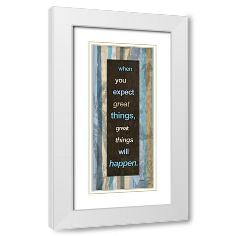 Striped Blues 2 White Modern Wood Framed Art Print with Double Matting by Stimson, Diane