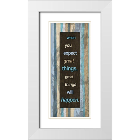Striped Blues 2 White Modern Wood Framed Art Print with Double Matting by Stimson, Diane