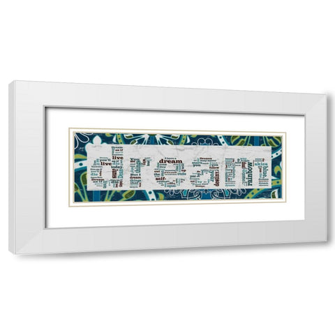 Blue Green Dream White Modern Wood Framed Art Print with Double Matting by Stimson, Diane