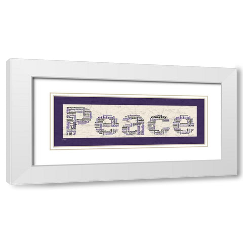 Purple Peace White Modern Wood Framed Art Print with Double Matting by Stimson, Diane