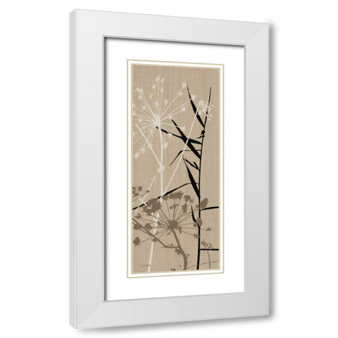 Grasses 1 Brown White Modern Wood Framed Art Print with Double Matting by Stimson, Diane