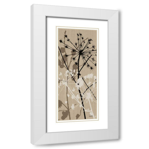 Grasses 3 Brown White Modern Wood Framed Art Print with Double Matting by Stimson, Diane