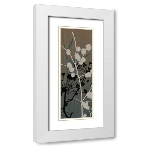 Grasses 4 Blue White Modern Wood Framed Art Print with Double Matting by Stimson, Diane