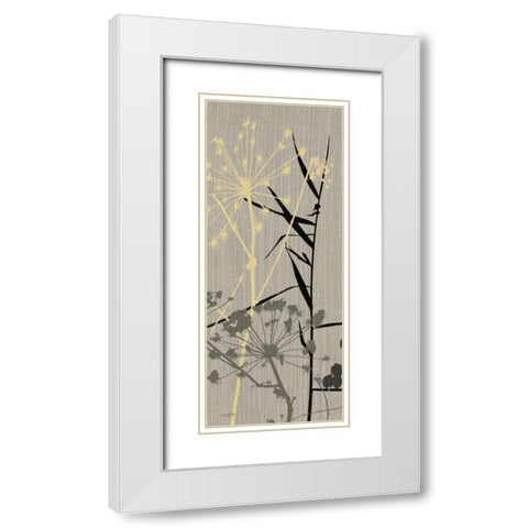 Grasses 1 Gray White Modern Wood Framed Art Print with Double Matting by Stimson, Diane
