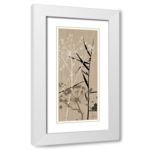 Grasses 1 Brown White Modern Wood Framed Art Print with Double Matting by Stimson, Diane