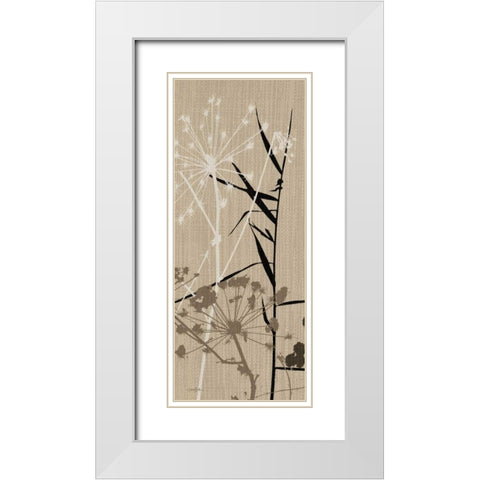 Grasses 1 Brown White Modern Wood Framed Art Print with Double Matting by Stimson, Diane