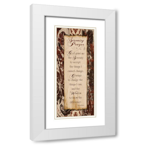 Serenity Prayer White Modern Wood Framed Art Print with Double Matting by Stimson, Diane
