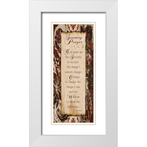 Serenity Prayer White Modern Wood Framed Art Print with Double Matting by Stimson, Diane