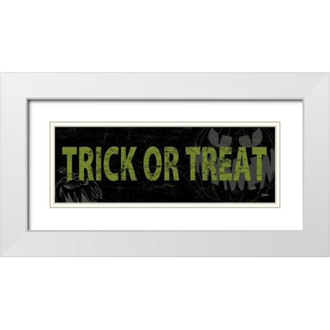 Trick Or Treat Green White Modern Wood Framed Art Print with Double Matting by Stimson, Diane
