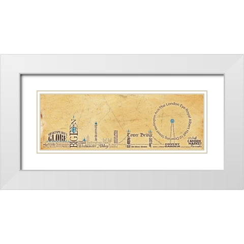 London Skyline Yellow White Modern Wood Framed Art Print with Double Matting by Stimson, Diane