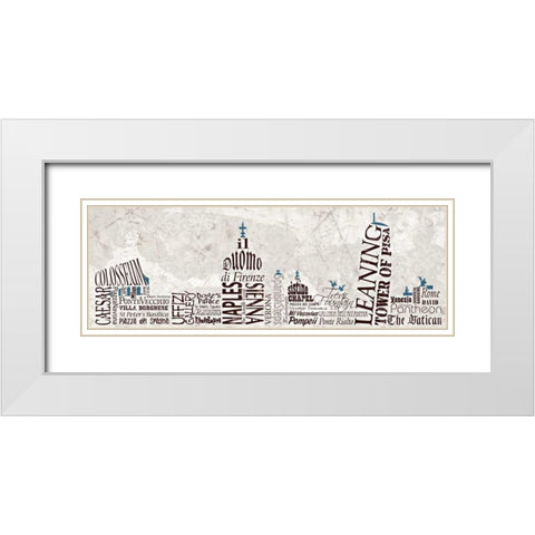 Italy Sky Line White Modern Wood Framed Art Print with Double Matting by Stimson, Diane