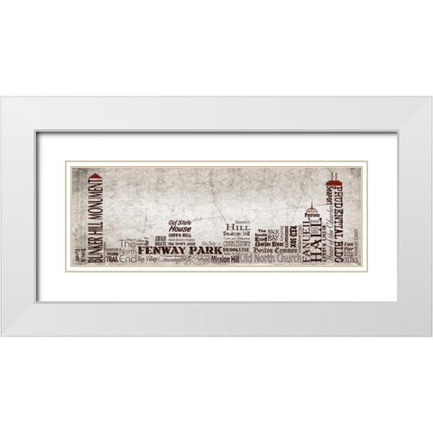 Boston Skyline White Modern Wood Framed Art Print with Double Matting by Stimson, Diane