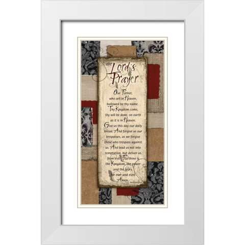 Patchwork Lords Prayer Spice White Modern Wood Framed Art Print with Double Matting by Stimson, Diane