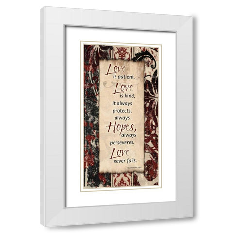 Damask Love Hard White Modern Wood Framed Art Print with Double Matting by Stimson, Diane