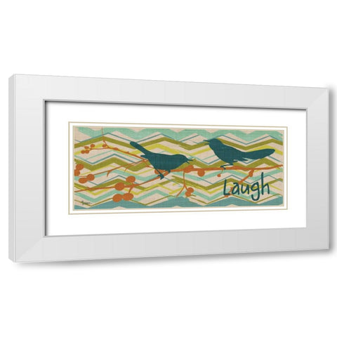 Birdie Laugh White Modern Wood Framed Art Print with Double Matting by Stimson, Diane