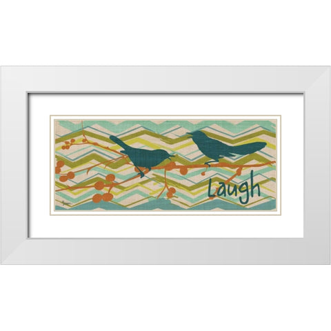 Birdie Laugh White Modern Wood Framed Art Print with Double Matting by Stimson, Diane
