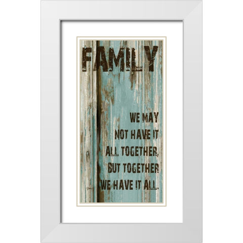 Family Grunge 4 White Modern Wood Framed Art Print with Double Matting by Stimson, Diane